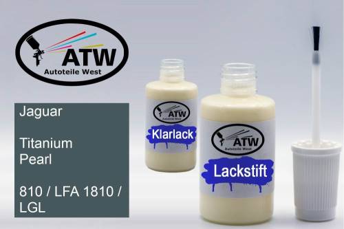 Jaguar, Titanium Pearl, 810 / LFA 1810 / LGL: 20ml Lackstift + 20ml Klarlack - Set, von ATW Autoteile West.
